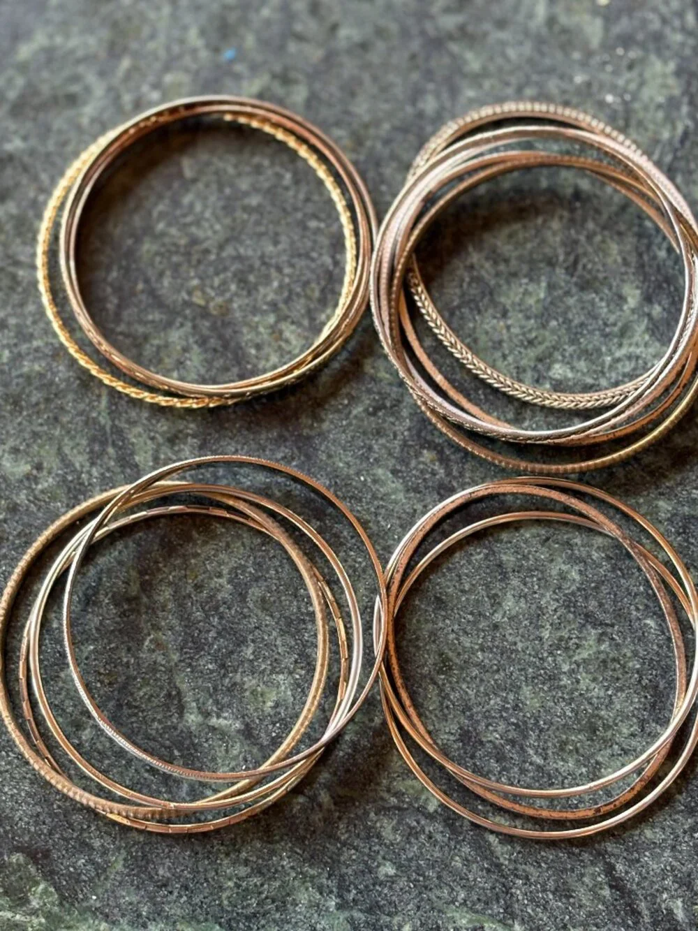 Lot of 16 Bangles Gold and Silver Tone